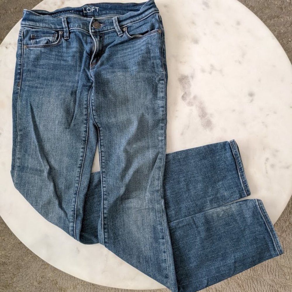 Ann Taylor Loft Modern Skinny Denim Jeans Light to Medium Wash, 00